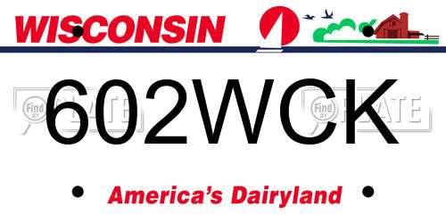 602WCK Wisconsin License Plate