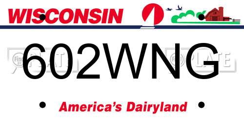 602WNG Wisconsin License Plate