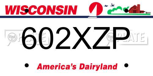 602XZP Wisconsin License Plate