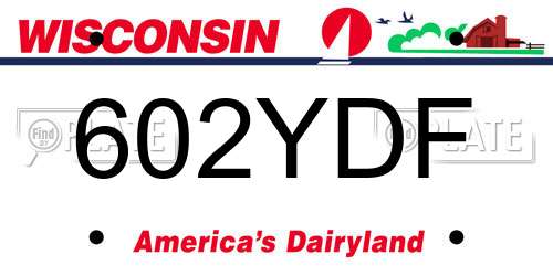 602YDF Wisconsin License Plate