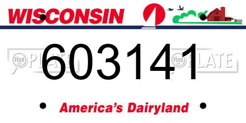 603141 Wisconsin License Plate