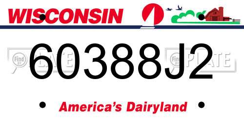 60388J2 Wisconsin License Plate