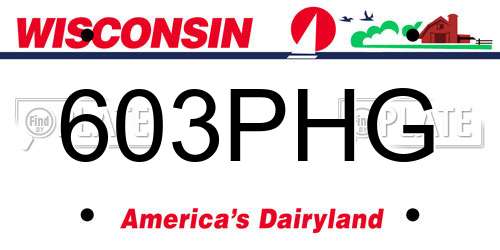 603PHG Wisconsin License Plate