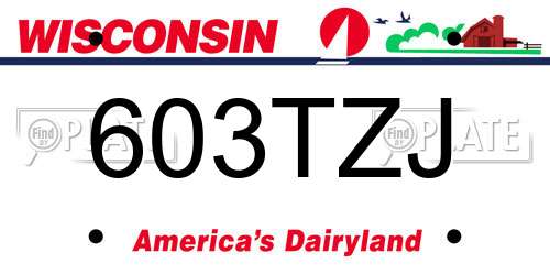 603TZJ Wisconsin License Plate