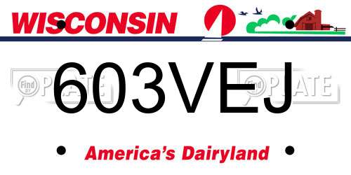 603VEJ Wisconsin License Plate