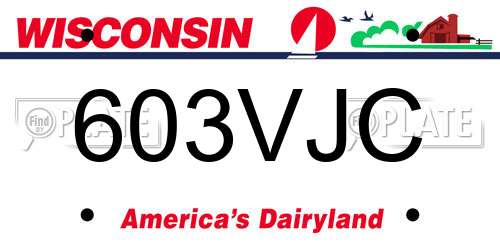 603VJC Wisconsin License Plate