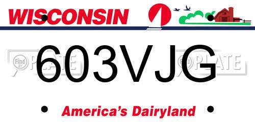 603VJG Wisconsin License Plate