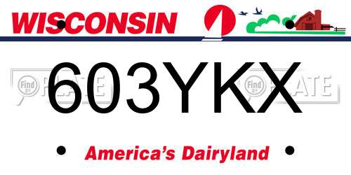 603YKX Wisconsin License Plate