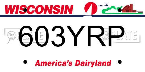 603YRP Wisconsin License Plate