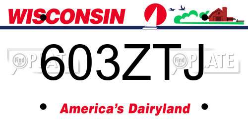 603ZTJ Wisconsin License Plate