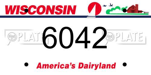 6042 Wisconsin License Plate