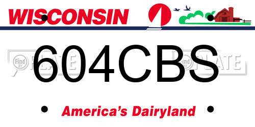 604CBS Wisconsin License Plate