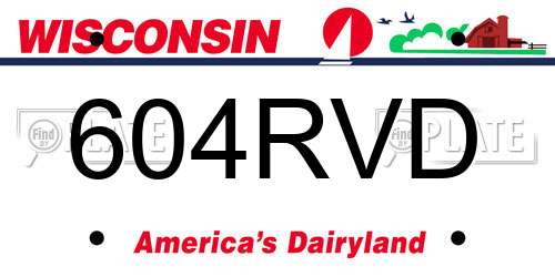 604RVD Wisconsin License Plate