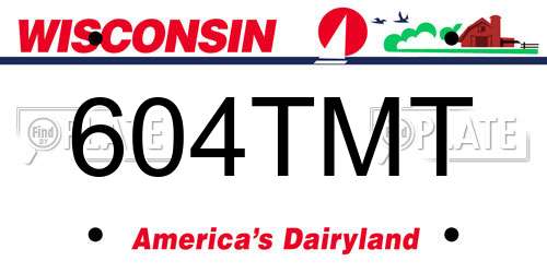 604TMT Wisconsin License Plate