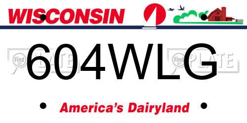 604WLG Wisconsin License Plate