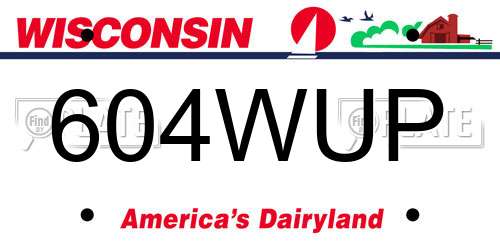 604WUP Wisconsin License Plate