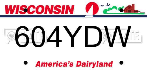 604YDW Wisconsin License Plate