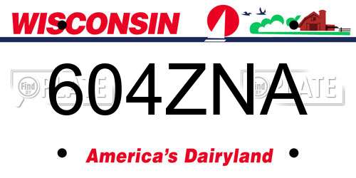 604ZNA Wisconsin License Plate