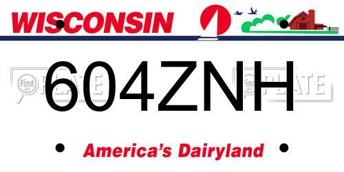 604ZNH Wisconsin License Plate