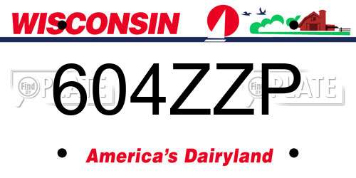 604ZZP Wisconsin License Plate