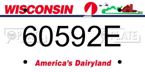 60592E Wisconsin License Plate