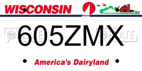 605ZMX Wisconsin License Plate