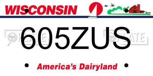 605ZUS Wisconsin License Plate