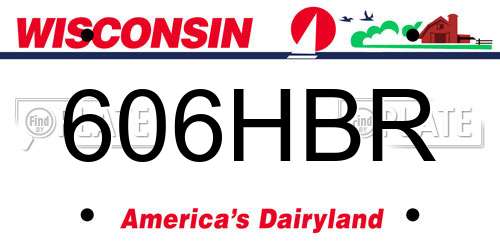 606HBR Wisconsin License Plate