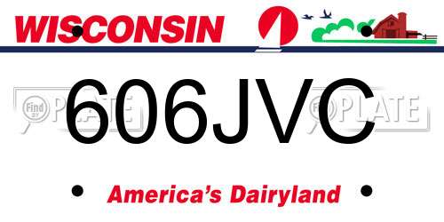 606JVC Wisconsin License Plate