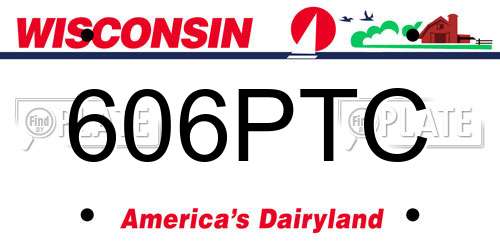 606PTC Wisconsin License Plate
