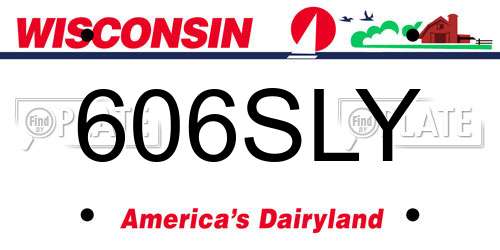 606SLY Wisconsin License Plate