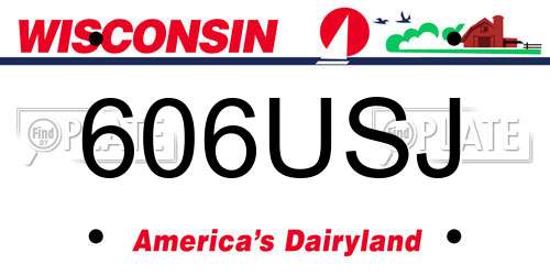 606USJ Wisconsin License Plate