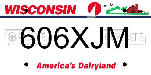 606XJM Wisconsin License Plate