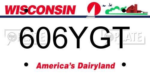 606YGT Wisconsin License Plate