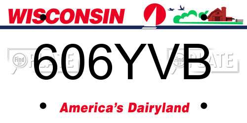 606YVB Wisconsin License Plate