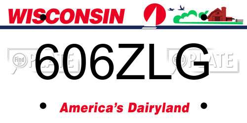 606ZLG Wisconsin License Plate