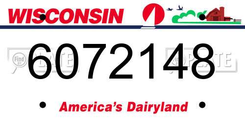 6072148 Wisconsin License Plate