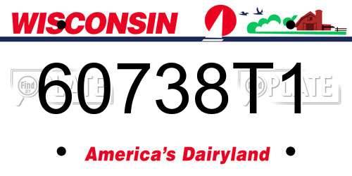 60738T1 Wisconsin License Plate