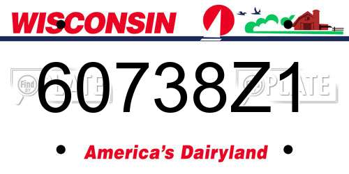 60738Z1 Wisconsin License Plate
