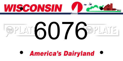 6076 Wisconsin License Plate