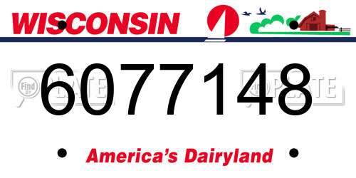 6077148 Wisconsin License Plate