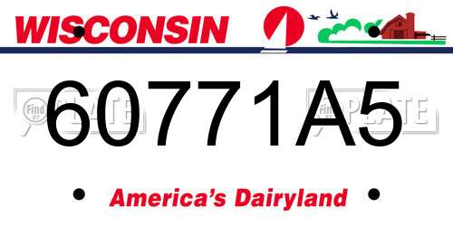 60771A5 Wisconsin License Plate