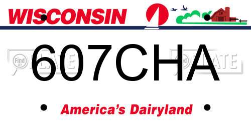 607CHA Wisconsin License Plate