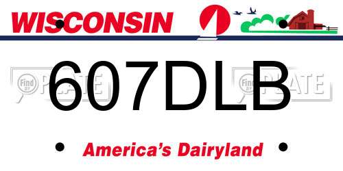 607DLB Wisconsin License Plate