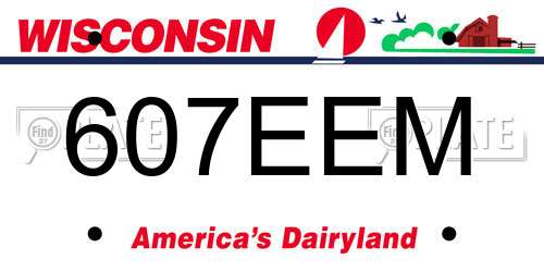 607EEM Wisconsin License Plate