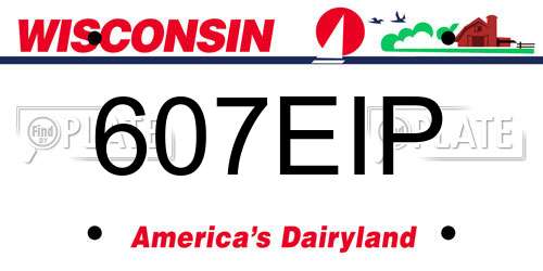 607EIP Wisconsin License Plate