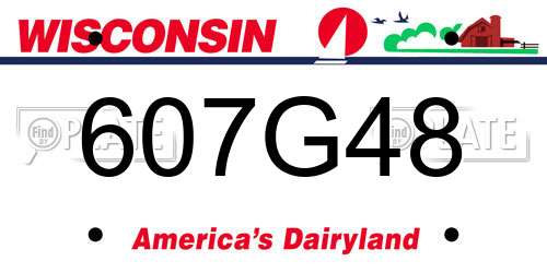 607G48 Wisconsin License Plate