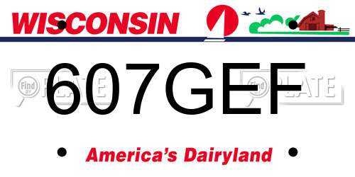 607GEF Wisconsin License Plate