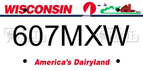 607MXW Wisconsin License Plate