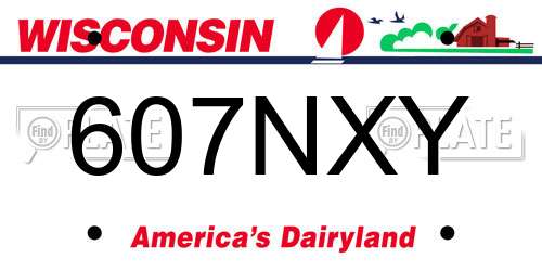 607NXY Wisconsin License Plate